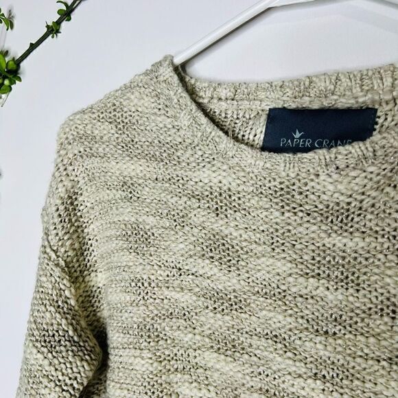 Paper Crane Ivory Tan Silver Sweater Flyaway Back - Picture 2 of 10